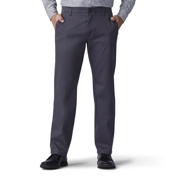 Men's Lee Performance Series Extreme Comfort Khaki Straight-Fit Flat-Front Pants Charcoal