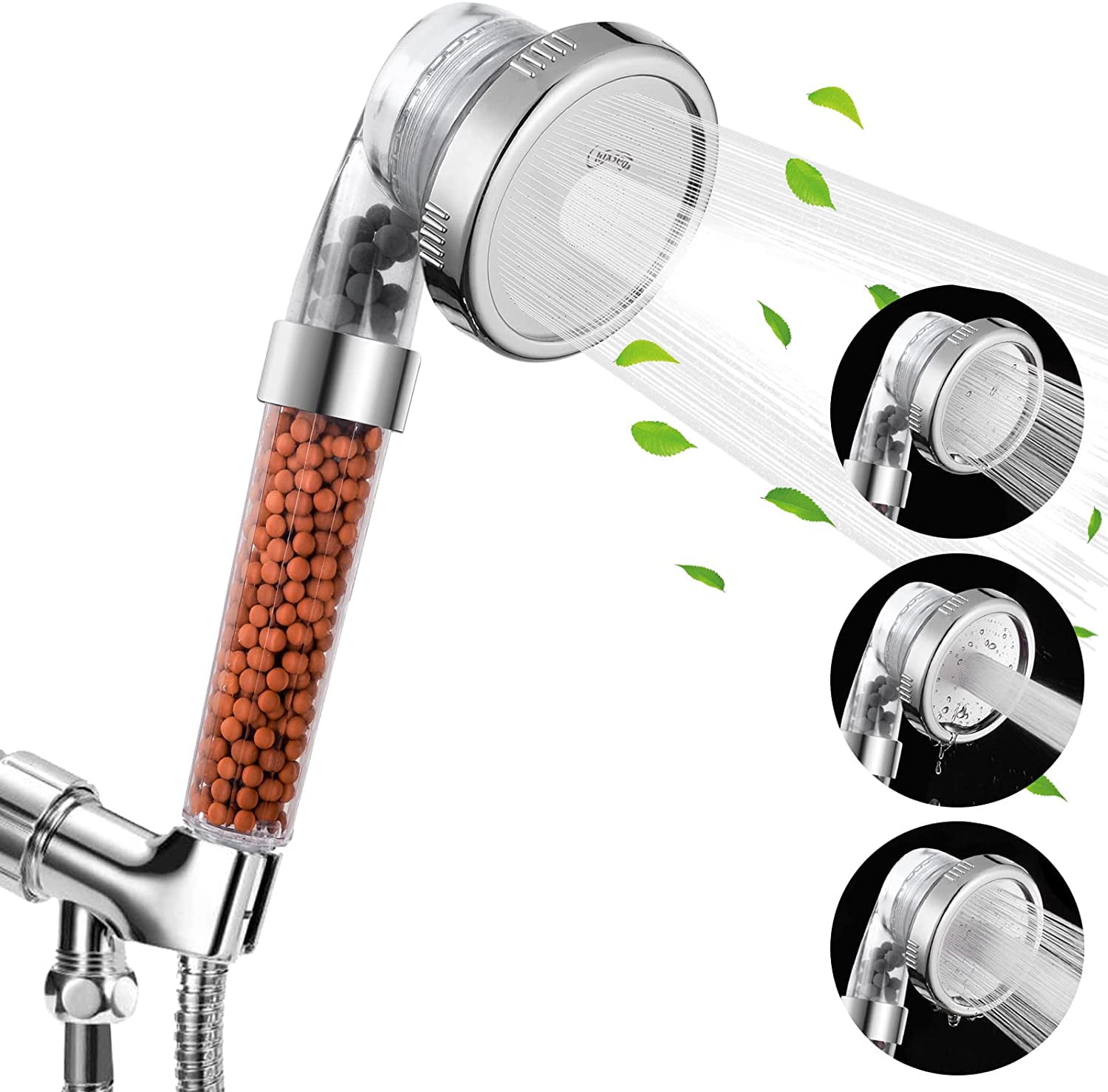 High-Pressure Water-Saving Shower Head Ionic Handheld Filtration Hand Showerhead 