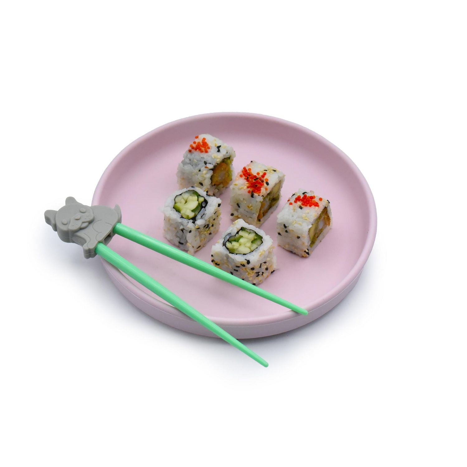 Melii Toddler and Kid Learning Chopstick Set with Case - Bulldog, Cat, Shark, Bear