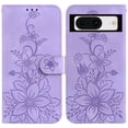thumbnail image 2 of Compatible avec Google Pixel 8 Étui Portefeuille en Relief avec Porte-Cartes en Cuir PU à Rabat, 2 of 5