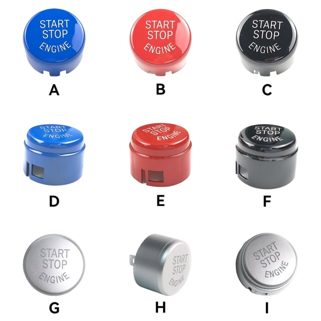 Baohd Voiture Start-stop Boutons Haut Ajustement Interrupteur d'Allumage Petit Remplacement Interrupteurs Bouton Couvercle Autocollants Raccords Réparation Atelier Bleu G/F avec startstop