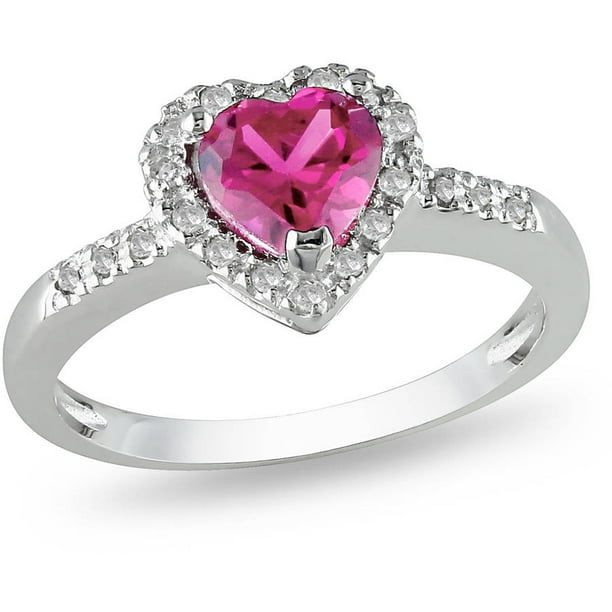 Tangelo - 7/8 Carat T.G.W. Pink Sapphire and Diamond-Accent Sterling ...