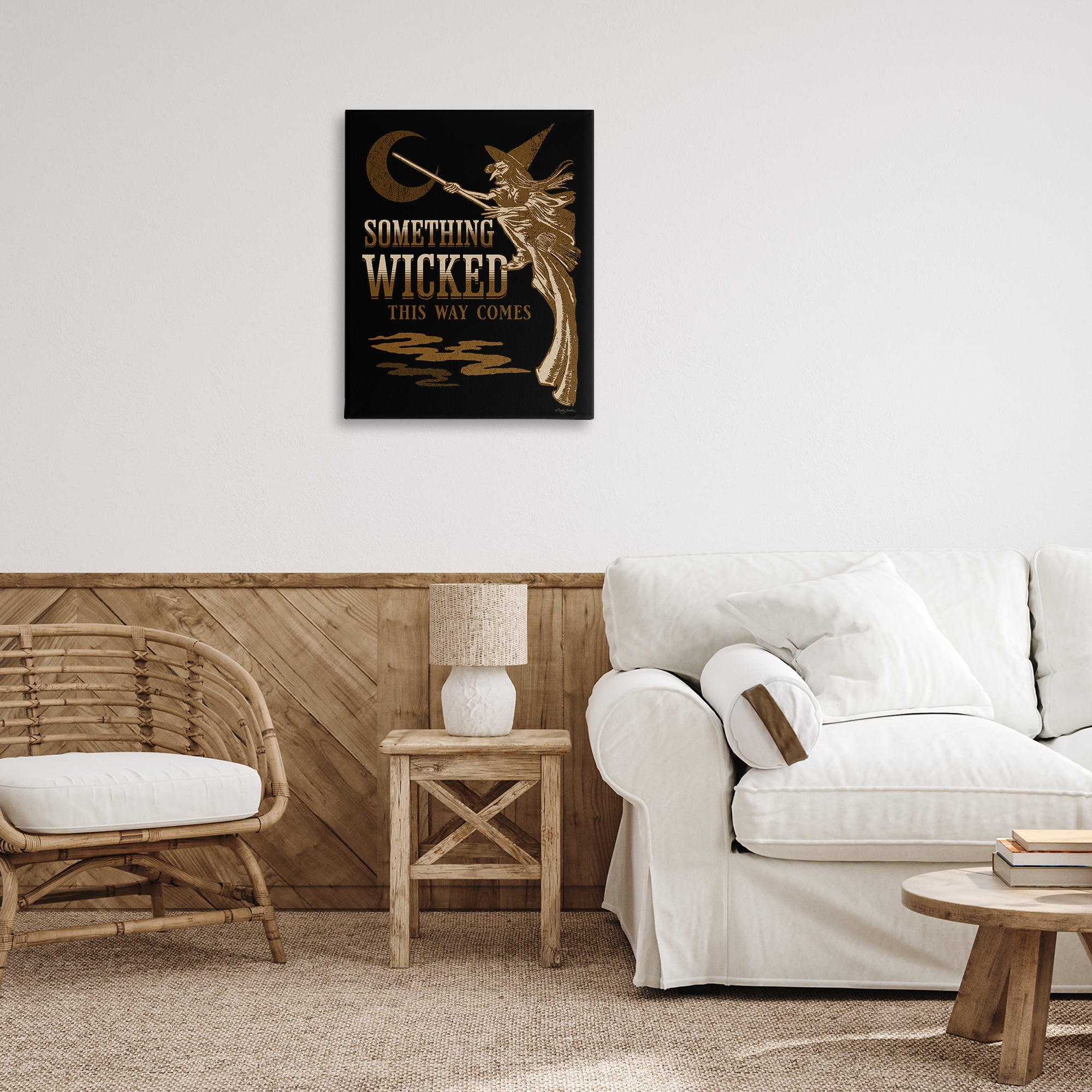 Stupell Industries Something Wicked Witch Holiday Painting Gallery Wrapped Canvas Art Print Wall Art, 24 x 30