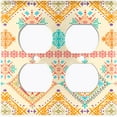 thumbnail image 3 of Metal Light Switch Plate Outlet Cover Ethnic Aztec Tribal Pattern Yellow SFR063, 3 of 13