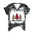 thumbnail image 4 of Puntoco Mujeres Summerchristmas Funny Letter Impreso Blusa Camisetas Casual Cuello en V Manga corta Camisetas tops Puntoco Puntoco-3937, 4 of 6
