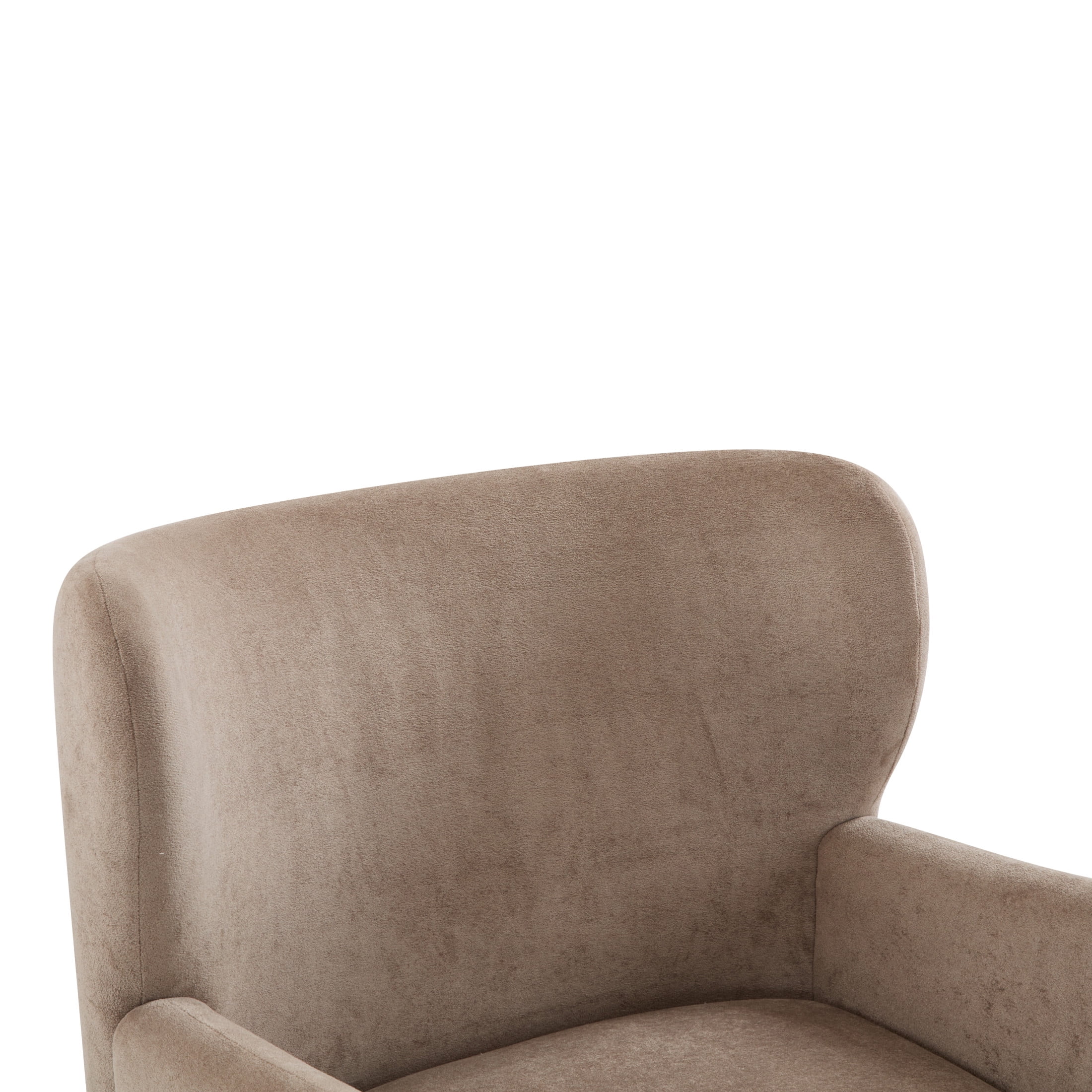 Bjorn Mid-Century Modern Wingback Club Chair with Velvet Upholstery and Solid Wood Legs, Camel