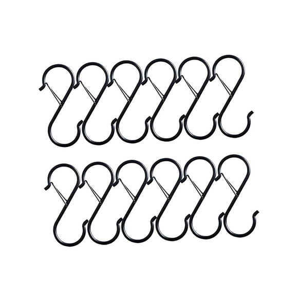 DOLITY 12 Pcs Crochets en Métal en S 3,6 Pouces Support de Casseroles Crochets Chapeaux Ustensile de Cuisine Noir