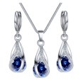 thumbnail image 2 of SmartBy Silver Drop Jewelry Set for Women Cubic Zircon Teardrop Dangle Earrings And Necklace Set for Wedding Bridal Accessories, 2 of 7