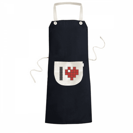 

I Love Valentine s Pixel Art Deco Fashion Apron Bib Sarong Cooking Baking Kitchen Pocket Pinafore