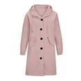 thumbnail image 3 of Fshiont Long Rain Jacket Women Waterproof Rain Coats with Hood Lightweight Windbreaker Outdoor Trench Coat Raincoat Pink 5XL, 3 of 4