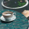 thumbnail image 2 of Ambesonne Sea Shells Fitted Round Tablecloth, Ocean Line Design, 45"- 56" Diameter, Petrol Blue Teal Beige, 2 of 5