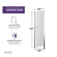 thumbnail image 6 of ANZZI Frameless Glass Shower Door Lancer Series, Semi-Hinged 72 in. H x 23.4 in. W Brushed Nickel, 6 of 11