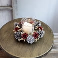 thumbnail image 6 of JWshufel Candle Wreath Christmas Garland Artificial Flowers Decor Rustic Centerpiece Home Decor Suit for Holiday Parties 7.1in Red, 6 of 7