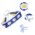 thumbnail image 2 of Unique Bargains Cute Hollow Lace Up Knitted Crochet Headwrap 20.87"x3.15" Blue 1 Pc, 2 of 4