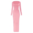 thumbnail image 4 of Sngxgn Womens Fall Spring Deep V Neck Ruffle Long Sleeve Print Mini Dress(Pink,XXL), 4 of 4
