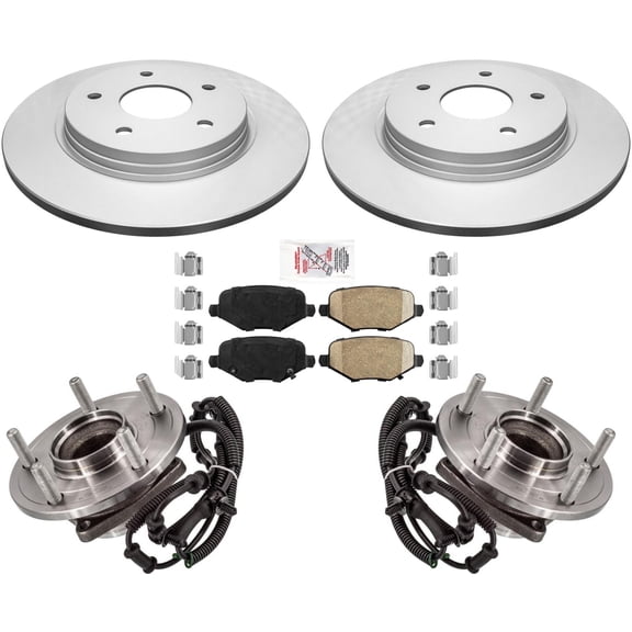 Rear Wheel Bearing Hub Assembly Coated Rotors & Pads For Grand Caravan 2013-20