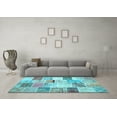 thumbnail image 3 of Ahgly Company Indoor Square Patchwork Light Blue Transitional Area Rugs, 3' Square, 3 of 4