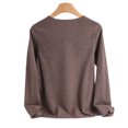 thumbnail image 6 of Women's Plus Size thermal Underwear Top Fleece Lined V Neck Long Sleeve Warm Base Layer Shirt Soft Comfy Cold Weather Top for Loungewear Daily Wear Coffee, 6 of 6