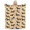 thumbnail image 5 of Dachshund Sausage Dogs Soft Throw Blanket 50"X40" Lightweight Flannel Blanket for Couch Bed Sofa Home Living Room Decor Travelling Camping for Kids Adults, 5 of 5