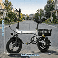 thumbnail image 3 of ELHIXNH 14" Foldable Commuter Electric Bike with Basket for Adults,500W Motor, 36V 12Ah Battery, 19.9 mph, 35 Miles Range, Suitable for Commuting, Shopping, or Trip UL 2849, 3 of 9
