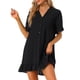 thumbnail image 1 of Vestido Allegra K Bikini de playa con volantes Negro S Mujer, 1 of 5