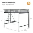 thumbnail image 6 of Ktaxon Loft Bed Full Size with Flat Rungs, No Box Spring Required,Heavy Duty Metal Slat Support,Black, 6 of 10