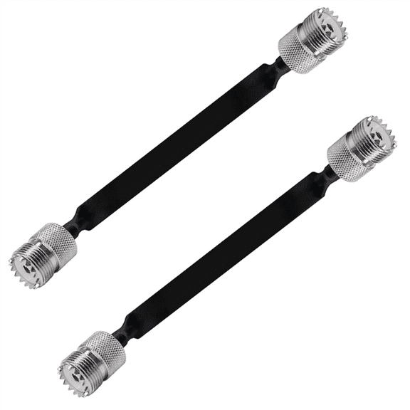 2 Pack 40cm Coaxial Cable Window/Door Pass Through Flat Cable, SO239 UHF Female to Female,50 Ohm