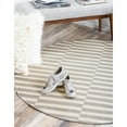 thumbnail image 2 of Unique Loom Williamsburg Collection Casual Transitional Thick Alternating Stripes Area Rug, 8' 0" x 8' 0", Gray/Beige, 2 of 2