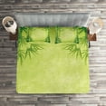 thumbnail image 2 of Ambesonne Asian Themed Quilted Coverlet 3 Pcs, Chinese Fengshui View, Queen Size, Green, 2 of 2