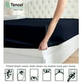 thumbnail image 6 of Tencel Sheets Queen-100% Eucalyptus Tencel Lyocell Sheets Sets-All-Season Eucalyptus Sheets-4 Piece Queen Size Tencel Sheets-Best Cooling-Supersoft-Moisture Wicking-Temperature Regulating-Navy Blue, 6 of 9