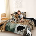 thumbnail image 4 of Erosebridal Kids Camping Themed Full Size Comforter Sets,Jungle Animal Rustic Farmhouse Lodge Bedding Sets For Boys Men,Reversible black,3 Pieces, 4 of 7