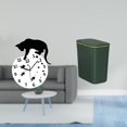thumbnail image 2 of Reloj de pared silencioso con diseño de gato y soporte para cubo de basura que ahorra espacio para sala de estar, cocina, comedor, escuela y hogar., 2 of 8