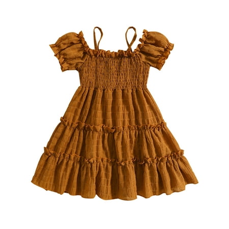

Sunisery Baby Girls Dress Spaghetti Straps A-Line Pleated Summer Princess Party Dresses