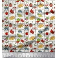 thumbnail image 1 of Soimoi Satin Silk Fabric Mix Fruits Print Fabric by The Yard 42 Inch Wide, 1 of 3