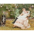 thumbnail image 2 of Edward Killingworth Johnson 14x12 Gold Ornate Wood Frame and Double Matted Museum Art Print Titled - Happy as the Day is Long (1881), 2 of 4