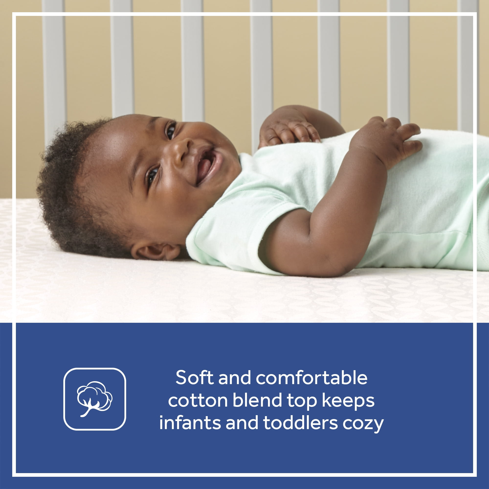 Sealy Total Stain Protection Waterproof Fitted White Crib Mattress Pad, Crib/Toddler Bed Protector, 52" L x 28" W