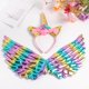 thumbnail image 1 of Bonita diadema de unicornio con alas de ángel, disfraz de princesa unicornio arcoíris para niña, fiesta de cumpleaños, decoración de Halloween, accesorios para fotos, 1 of 5