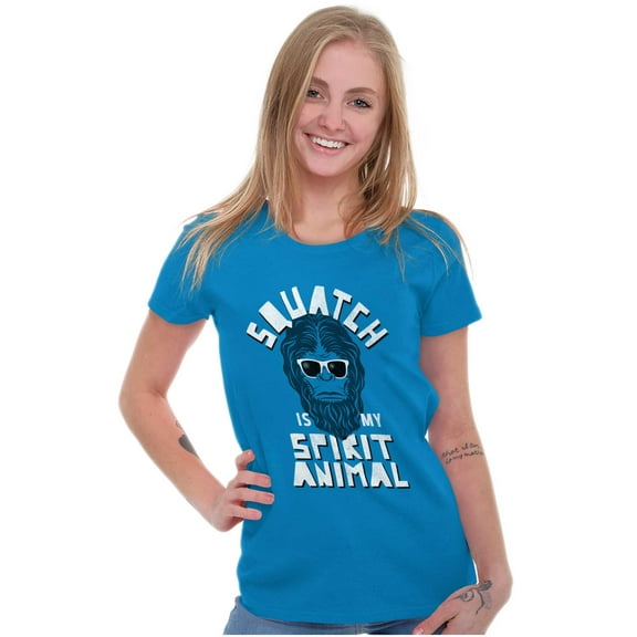 Squatch My Spirit Animal Bigfoot Myth Womens Fitted Plus Size Graphic Tee Brisco Brands 2X