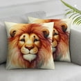 thumbnail image 3 of Flax Throw Pillow Cover Orange Animal Watercolor Drawing Nursery Safari Big Inches Pillowcase Home Decor Square Pillow Case Cushion Cover, 3 of 7