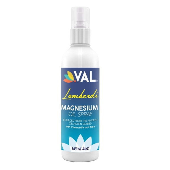 VAL Lombardi Magnesium Oil Spray with Chamomile & Aloe – Fast-Absorbing Transdermal Magnesium (Skin Comfort & Relaxation)