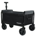 thumbnail image 5 of Folding Garden Carts All-in-One Convertible Folding Camping Wagon Cart: Bench Seat, Storage Compartment & Included Dog Tether, Black/Gray,Outdoor Garden Carts, 5 of 26