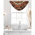 thumbnail image 4 of Burnt Orange Dog Paws Waterfall Valances for Windows, Farmhouse Vintage Modern Brown Wood Sheer Valance Curtains, Rod Pocket Elegant Swag Valances for Living Room Bedroom, 47.2"x38.5", 1 Panel, 4 of 8