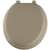 Mayfair Soft Toilet Seat with Molded Woodecore and Easy-Clean & Change Hinges, Round, Bone, 13EC 006