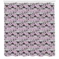 thumbnail image 3 of Bohemian Shower Curtain, Boho Feathers Plumes in Fusion Digital Style Ethnic Inspired Repetition, Fabric Bathroom Set with Hooks, 69W X 70L Inches, Dark Grey Baby Pink, by Ambesonne, 3 of 3