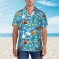 thumbnail image 2 of Honeii Rooster And Chickens Print Men’s Hawaiian Shirt,Classic Button-Down Short Sleeve Shirt, for Beach, Vacation, and Outdoor Activities,Small, 2 of 7