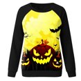 thumbnail image 4 of Moda Mujer O-cuello Camiseta de manga larga Otoño Halloween Impresión Blusa Tops Fridja  ghj987+869, 4 of 5