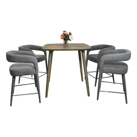 Cole Reclaimed Solid Wood Square Counter Table in Brown Finish