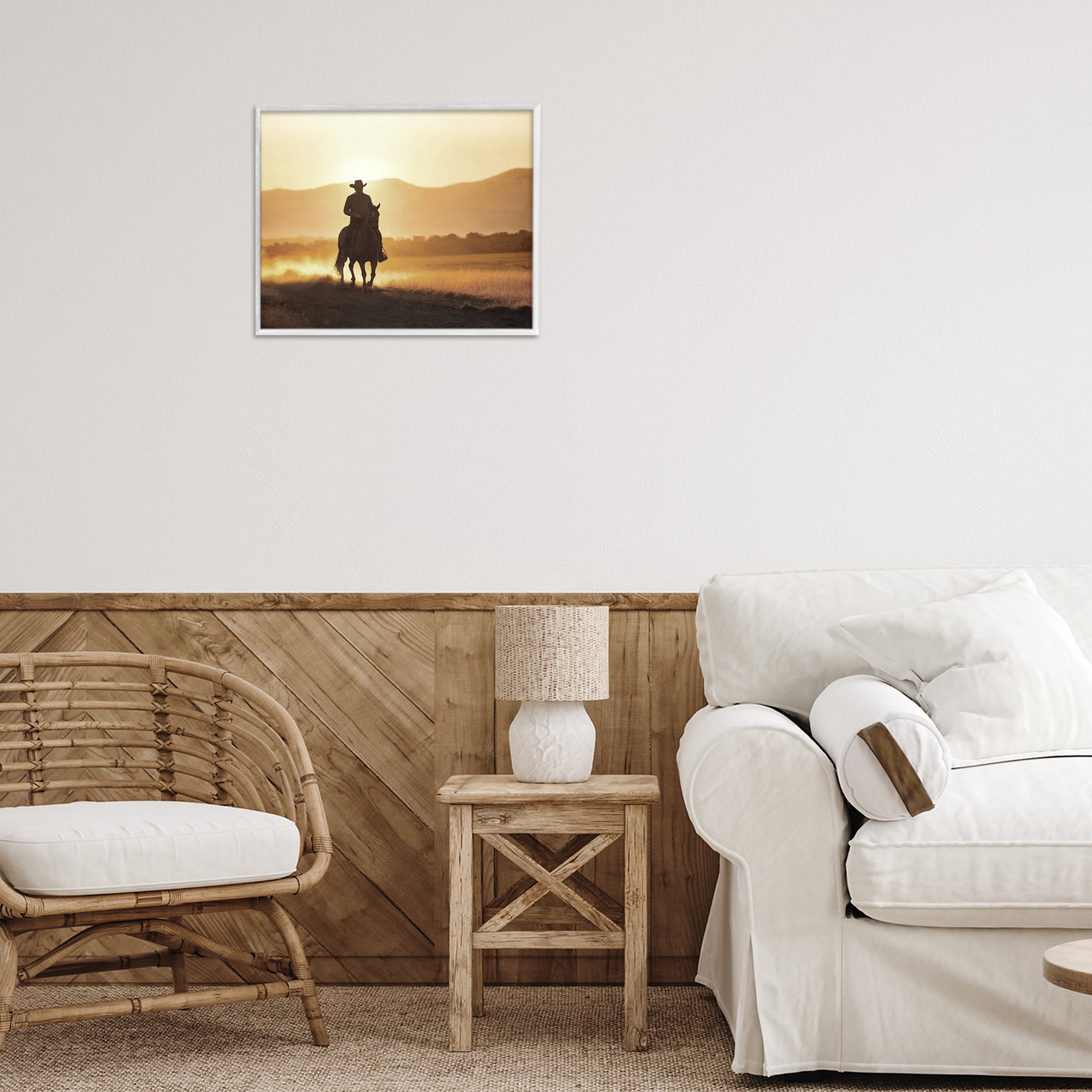 Stupell Industries Cowboy's Ride Home White Framed Giclee Art, design by Kim Allen