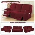 thumbnail image 6 of SHANNA Stretch Recliner Sofa Cover Sofa Slipcover, 3 Seater Couch Cover Furniture Protector, Burgurdy, 6 of 9
