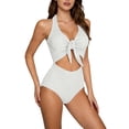 thumbnail image 4 of Daznico Monokini Élégant Ajouré avec Haut de Bikini Triangle et Design au Cou pour Femmes, 4 of 7